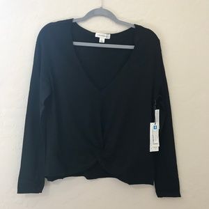Treasure&Bond Black Twist Detail Cotton Blend Top